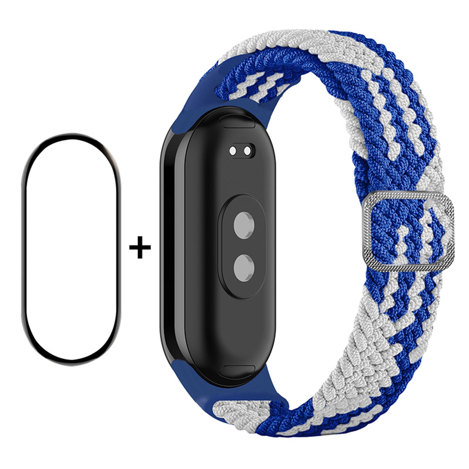 ENKAY HAT-PRINCE For Xiaomi Smart Band 8 Elastic Watch Band Nylon Braided Wrist Strap Set with PMMA Screen Protector ENKAY HAT-PRINCE For Xiaomi Smart Band 8 Elastic Watch Band Nylon Braided Wrist Strap Set with PMMA Screen Protector
